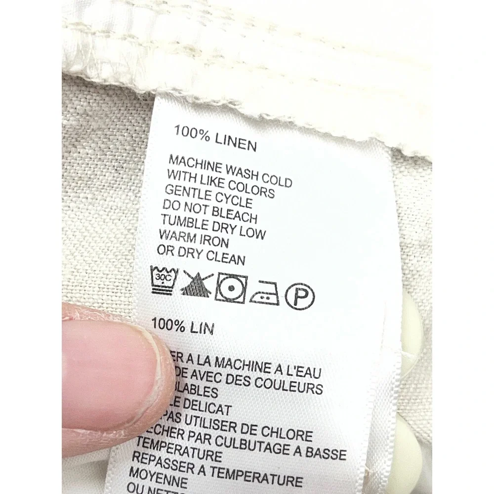 Tommy Bahama Mens 2XLB Beige 100% Linen Elastic Waist Casual Straight Leg Pants